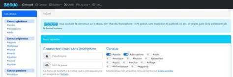 tchatche gratuit sans inscription|Zeolia : Réseau de tchat francophone